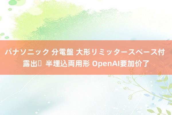 パナソニック 分電盤 大形リミッタースペース付 露出・半埋込両用形 OpenAI要加价了