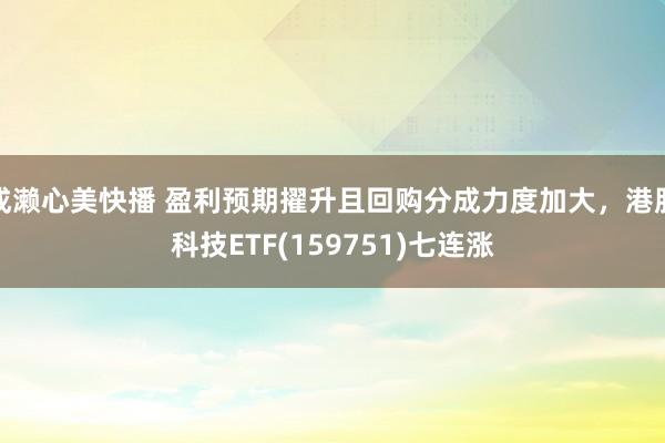 成濑心美快播 盈利预期擢升且回购分成力度加大，港股科技ETF(159751)七连涨