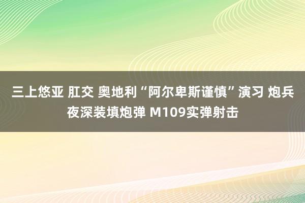 三上悠亚 肛交 奥地利“阿尔卑斯谨慎”演习 炮兵夜深装填炮弹 M109实弹射击