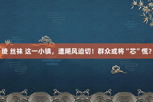 绫 丝袜 这一小镇，遭飓风迫切！群众或将“芯”慌？