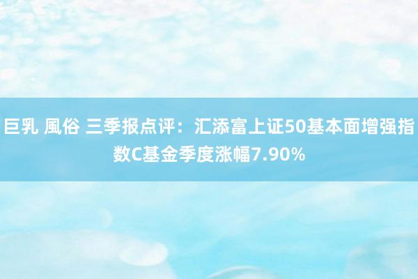 巨乳 風俗 三季报点评：汇添富上证50基本面增强指数C基金季度涨幅7.90%