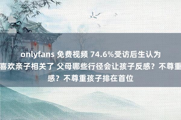 onlyfans 免费视频 74.6%受访后生认为东说念主们更喜欢亲子相关了 父母哪些行径会让孩子反感？不尊重孩子排在首位