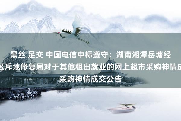 黑丝 足交 中国电信中标遵守：湖南湘潭岳塘经济斥地区斥地修复局对于其他租出就业的网上超市采购神情成交公告