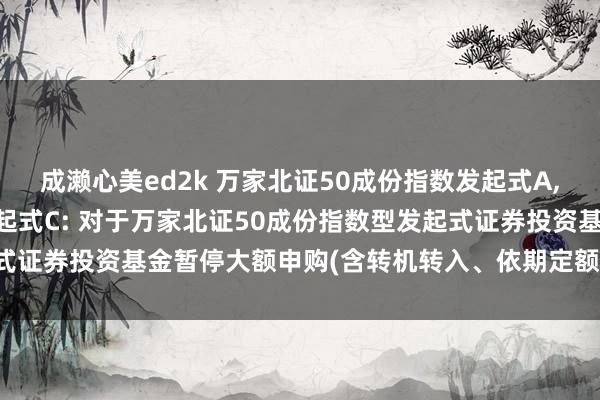 成濑心美ed2k 万家北证50成份指数发起式A，万家北证50成份指数发起式C: 对于万家北证50成份指数型发起式证券投资基金暂停大额申购(含转机转入、依期定额投资业务)的公告