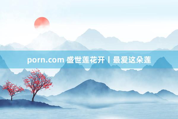 porn.com 盛世莲花开丨最爱这朵莲