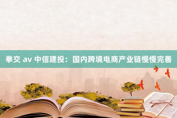 拳交 av 中信建投：国内跨境电商产业链慢慢完善