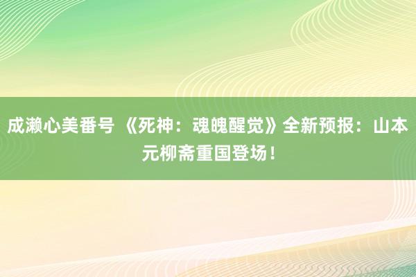 成濑心美番号 《死神：魂魄醒觉》全新预报：山本元柳斋重国登场！