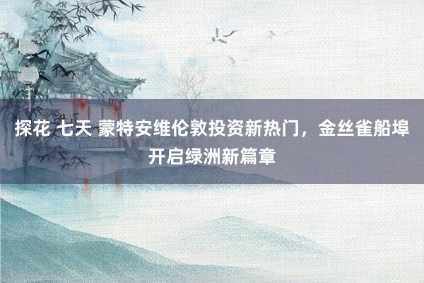 探花 七天 蒙特安维伦敦投资新热门，金丝雀船埠开启绿洲新篇章