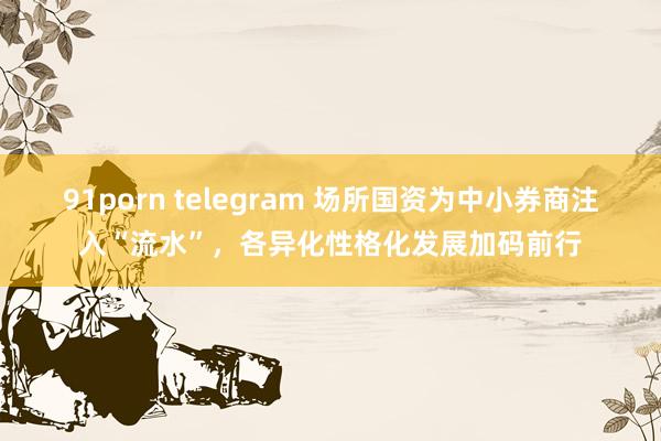 91porn telegram 场所国资为中小券商注入“流水”，各异化性格化发展加码前行