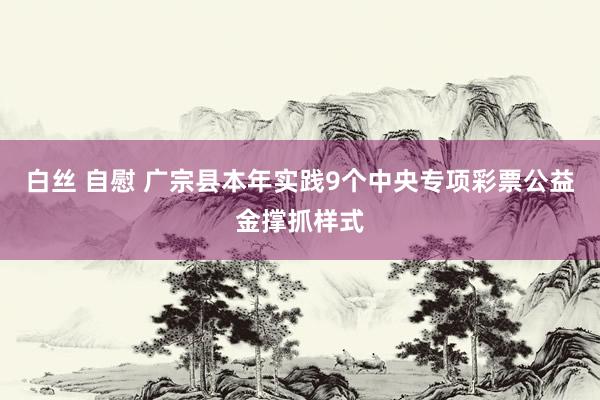 白丝 自慰 广宗县本年实践9个中央专项彩票公益金撑抓样式