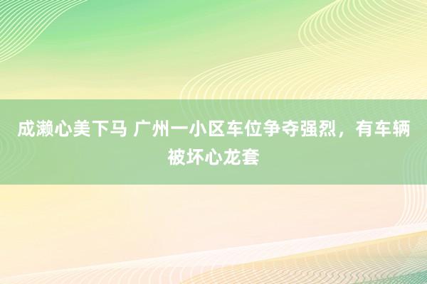 成濑心美下马 广州一小区车位争夺强烈，有车辆被坏心龙套