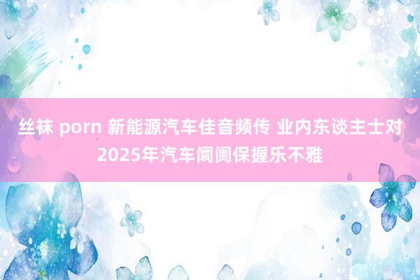 丝袜 porn 新能源汽车佳音频传 业内东谈主士对2025年汽车阛阓保握乐不雅