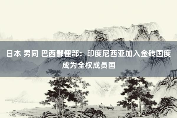 日本 男同 巴西鄙俚部：印度尼西亚加入金砖国度成为全权成员国