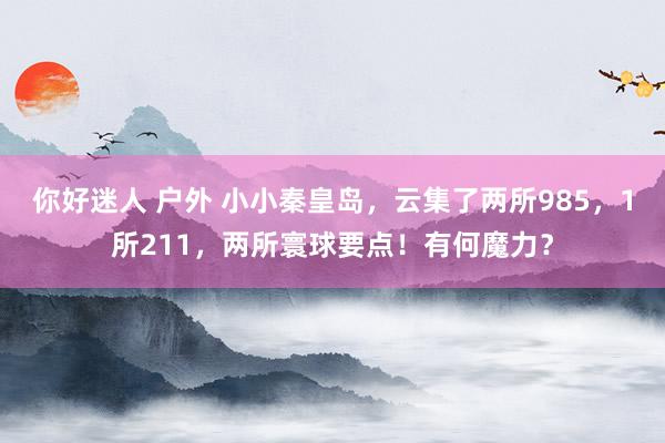 你好迷人 户外 小小秦皇岛，云集了两所985，1所211，两所寰球要点！有何魔力？