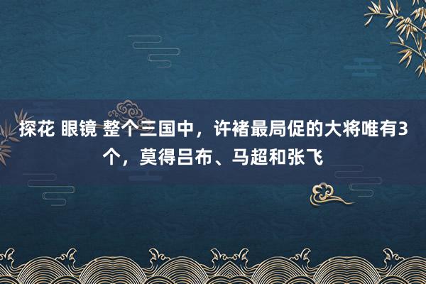 探花 眼镜 整个三国中，许褚最局促的大将唯有3个，莫得吕布、马超和张飞