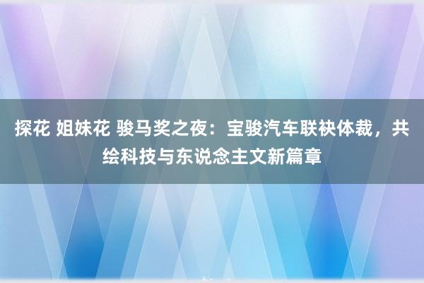 探花 姐妹花 骏马奖之夜：宝骏汽车联袂体裁，共绘科技与东说念主文新篇章